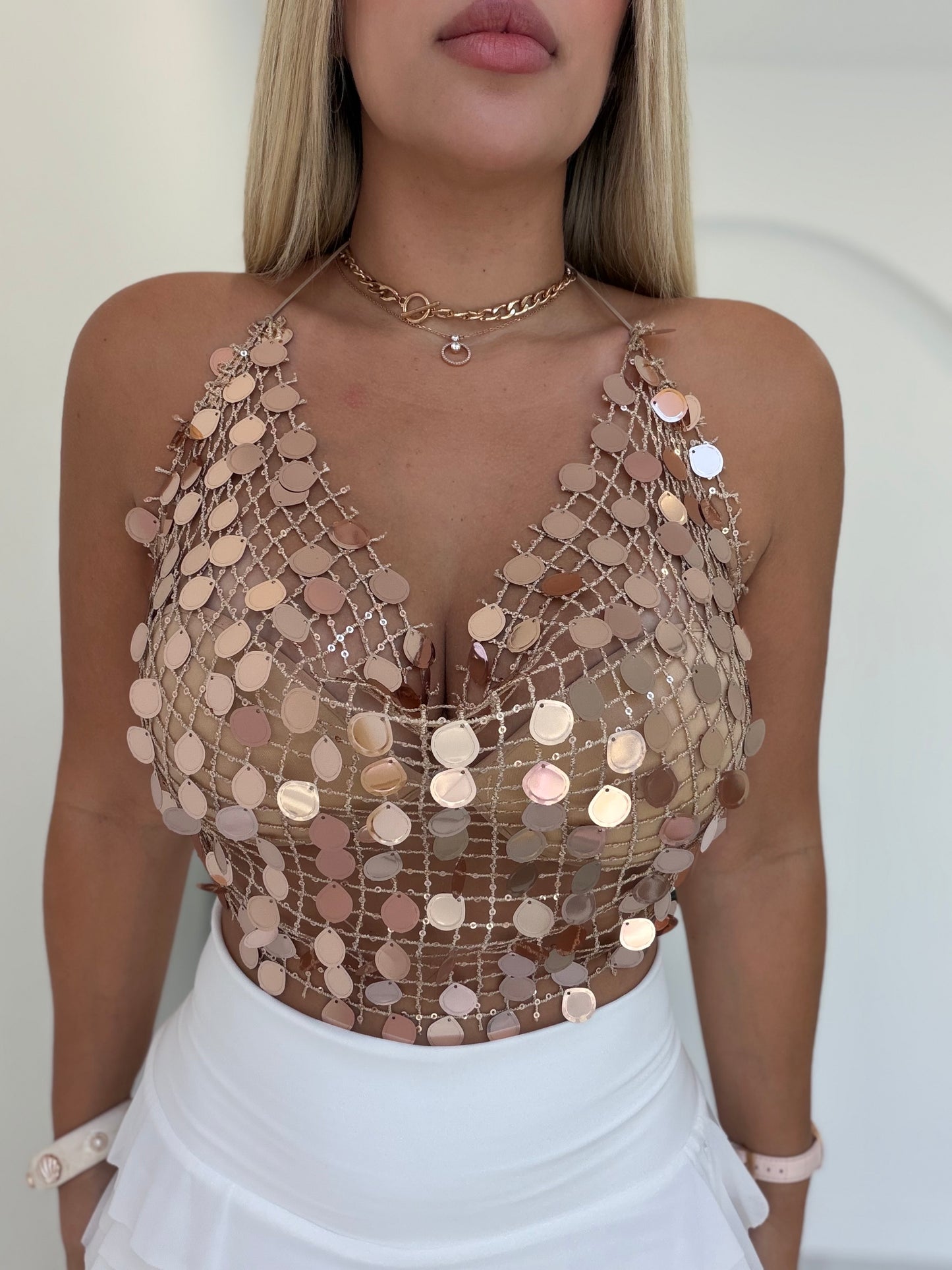 Golden mallita top