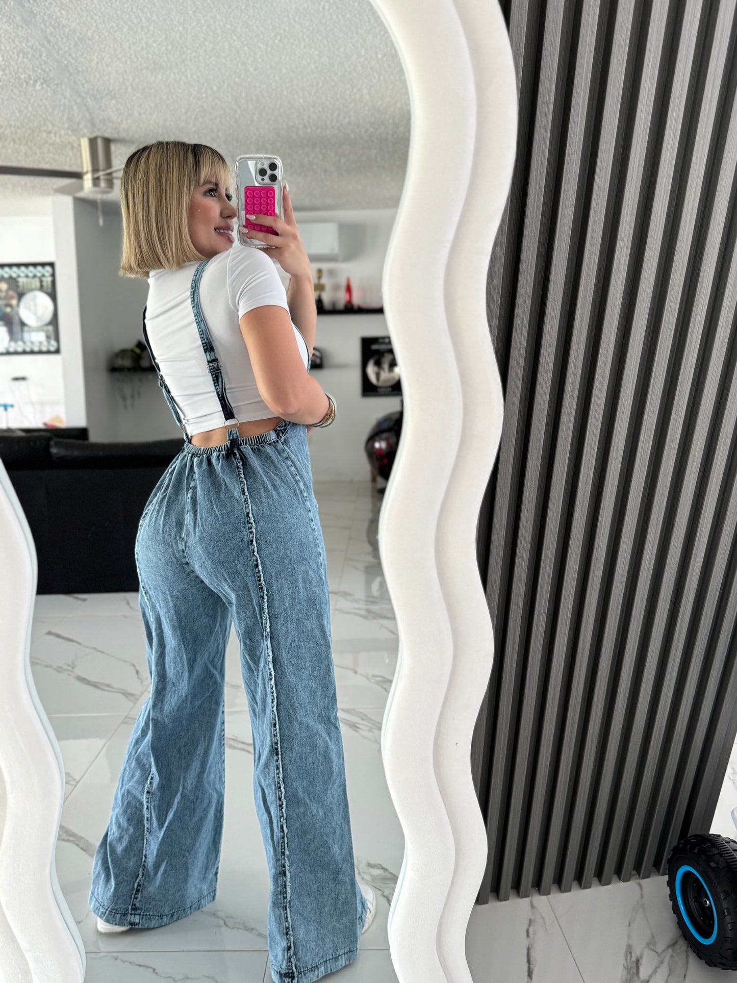 Denim mameluco