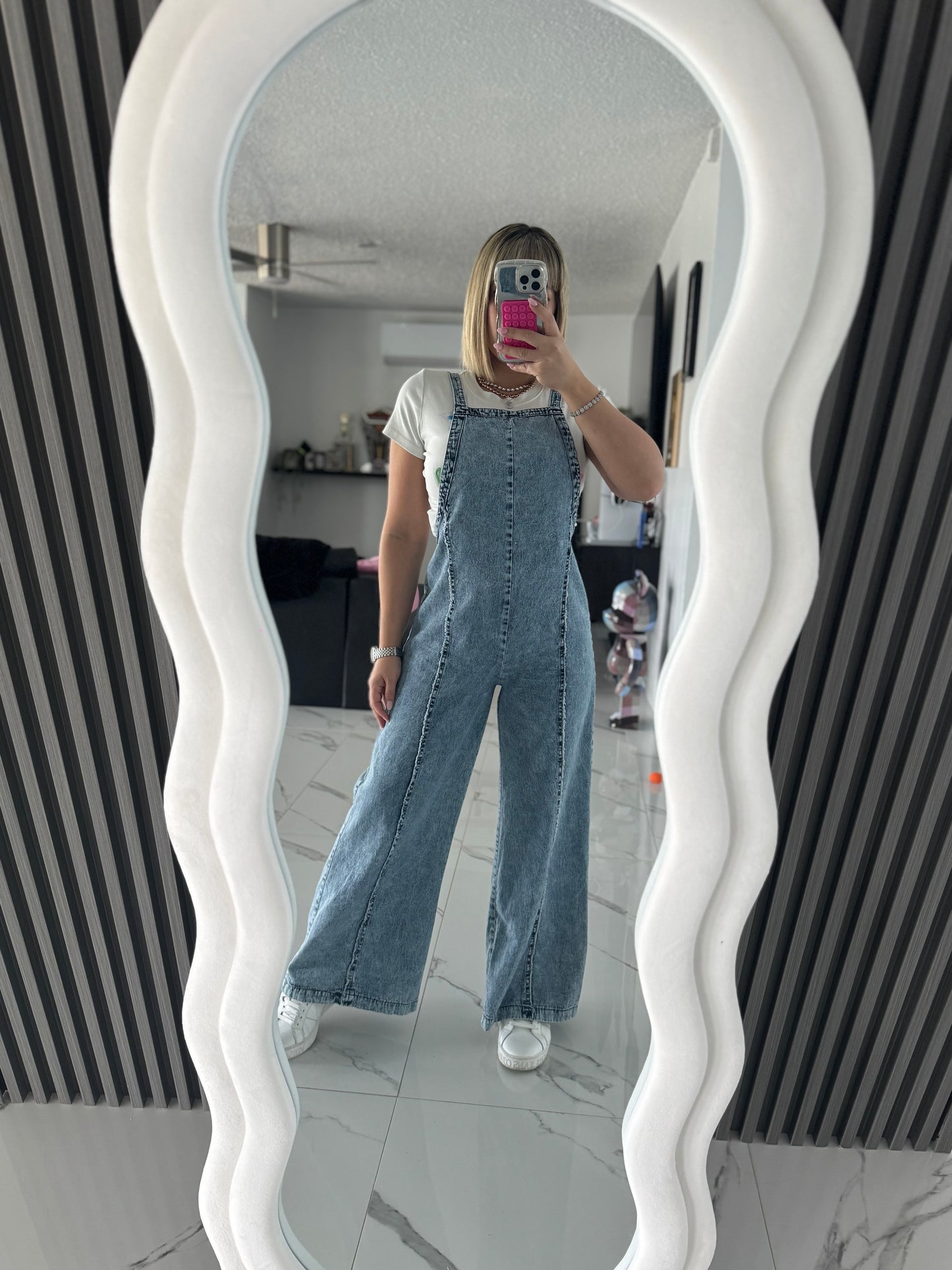 Denim mameluco