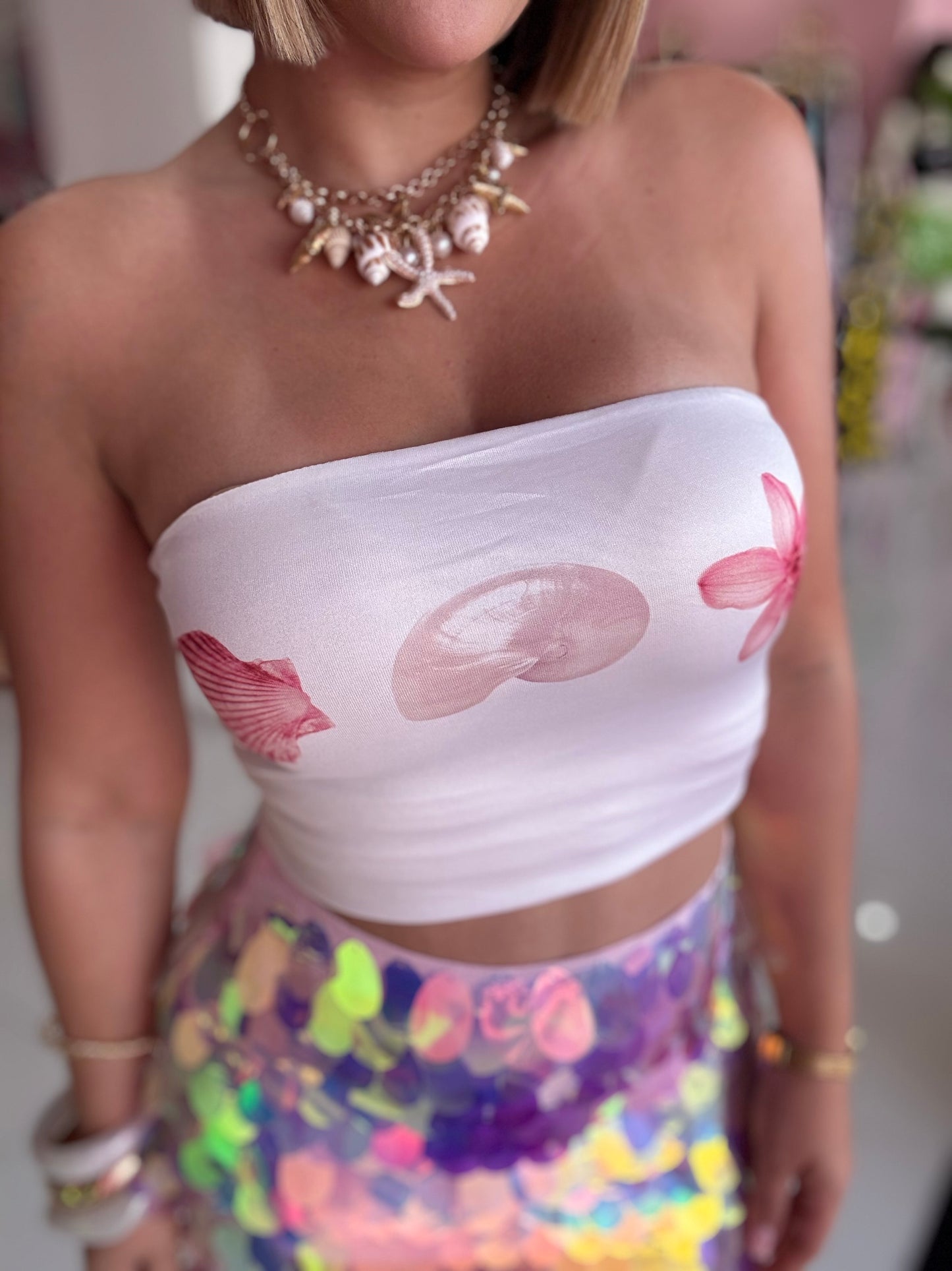 Caracoles strapless top