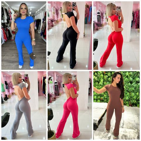 Enterizo palazzo estilo TShirt (espalda abierta) sport