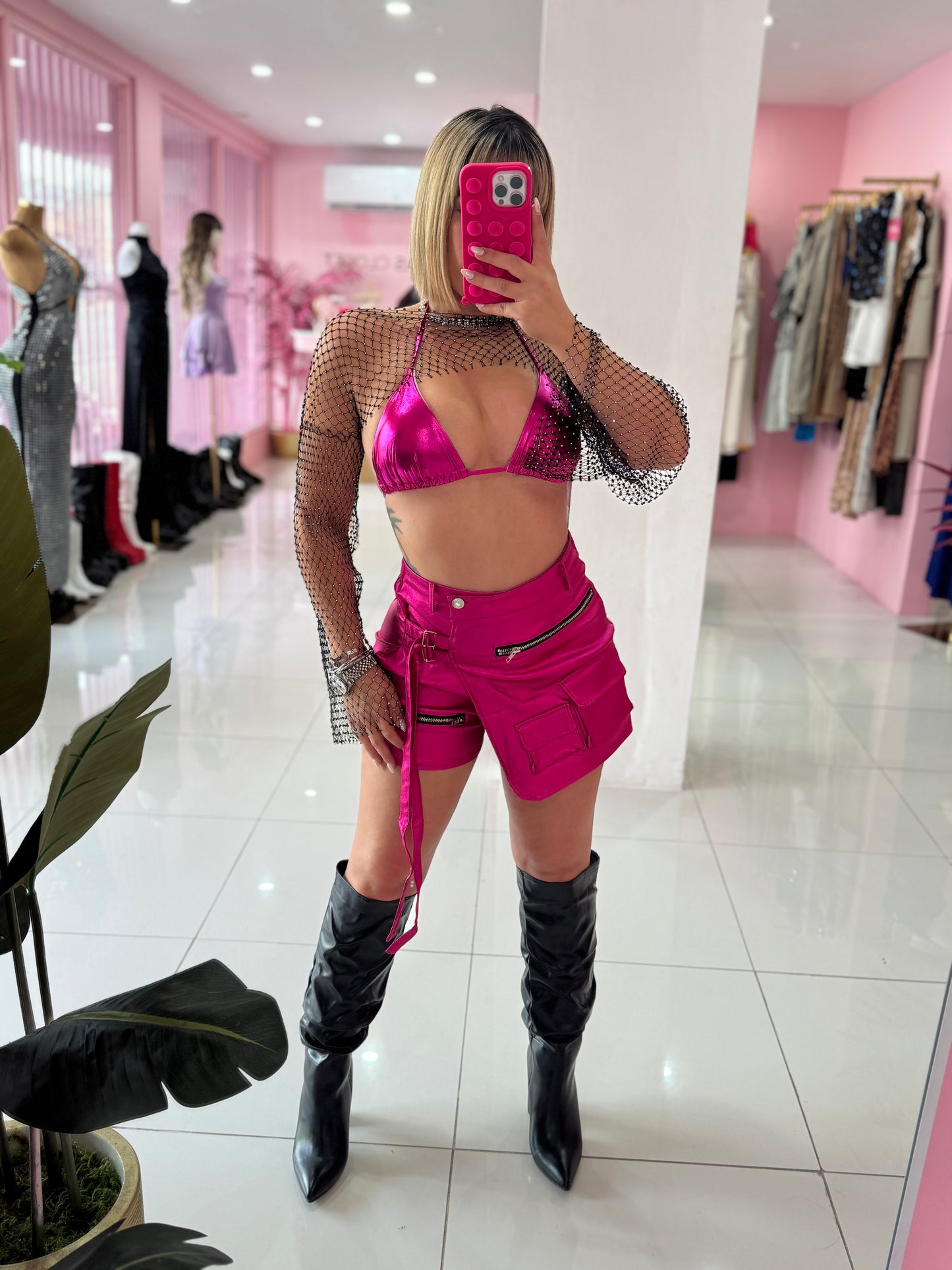 Leather Triangulito Top