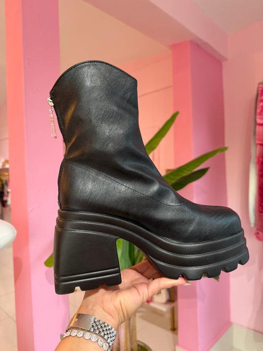 Leather Sock Plataforma botas