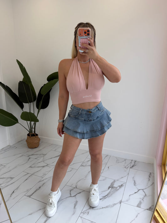 Mini skort denim
