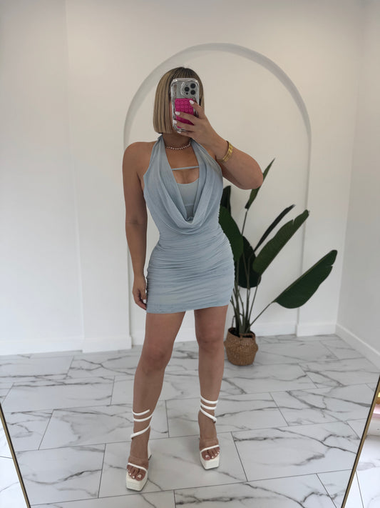 Mesh Halter mini Dress