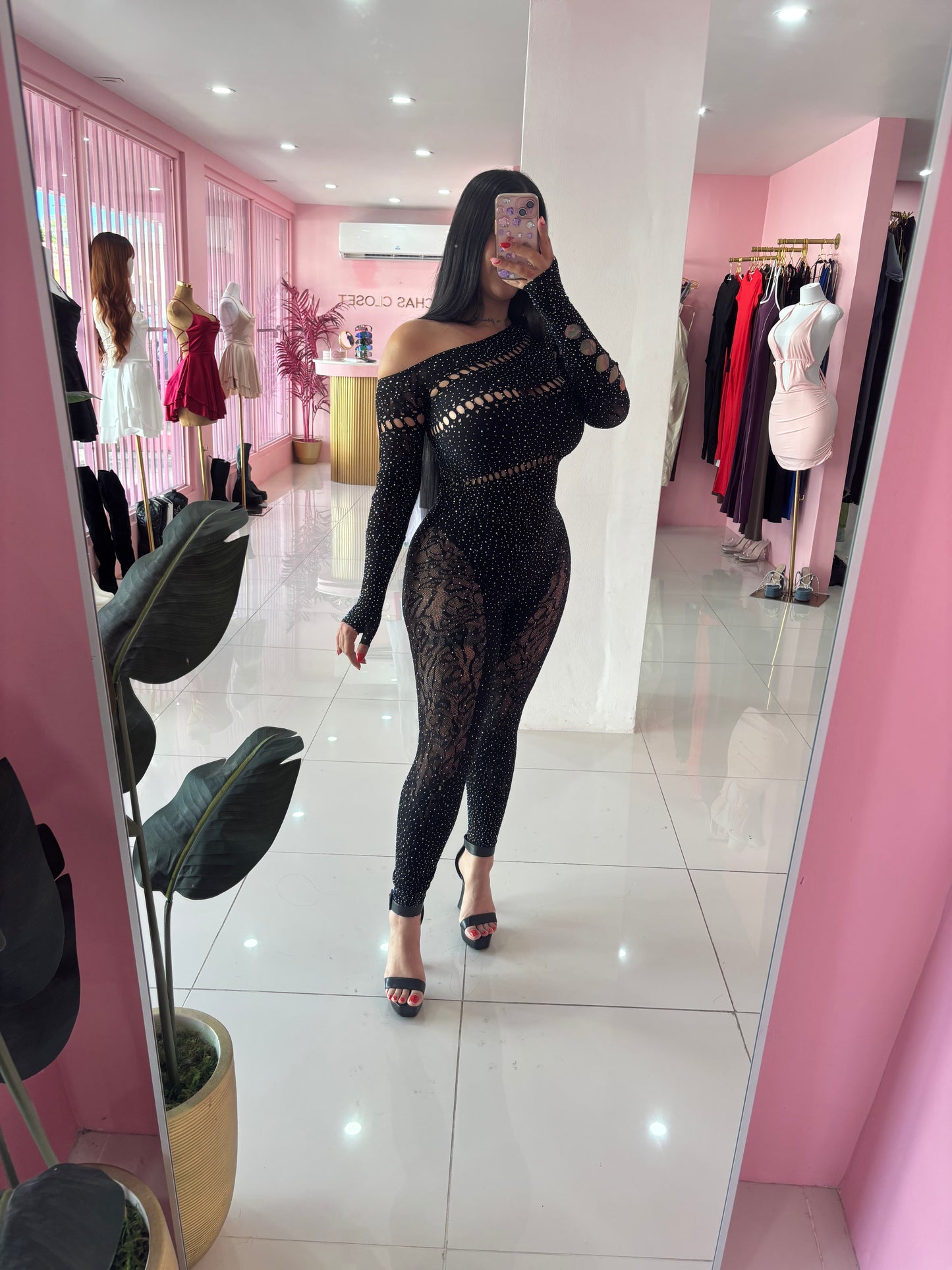 OS Rhinestone Jumpsuit