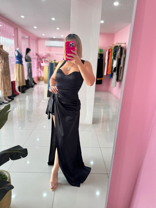 Short Long Satin Dress Small