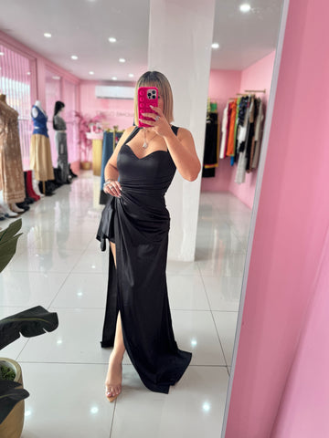 Short Long Satin Dress Small