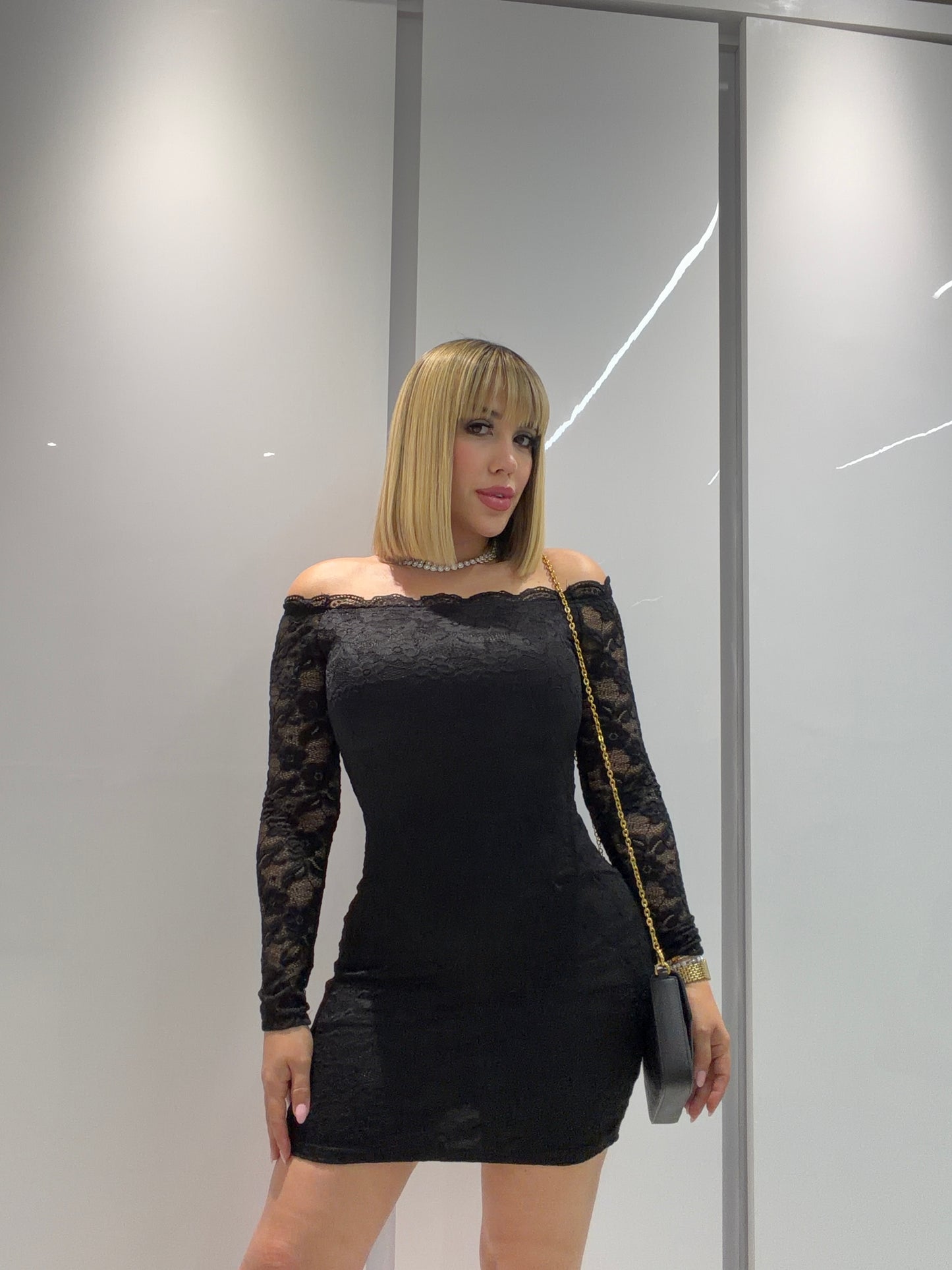 Manga larga encaje dress
