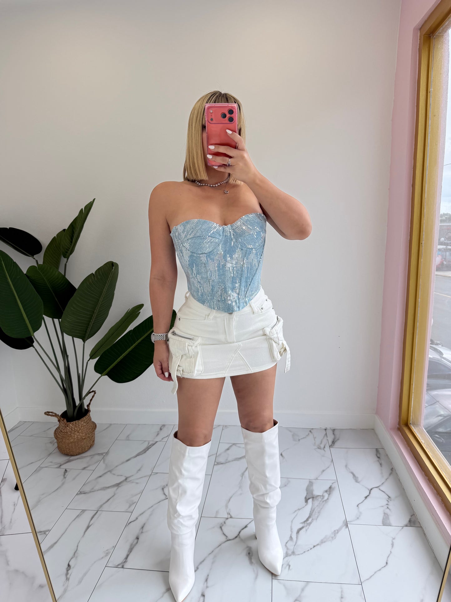 Cargo Denim Skort