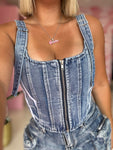 Corset cargo denim ONLY MEDIUM