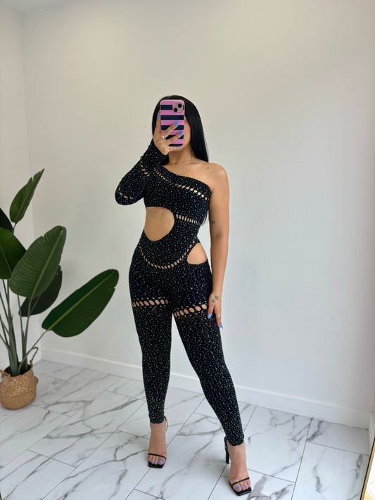 OS Sexy Rhinestone Jumpsuit