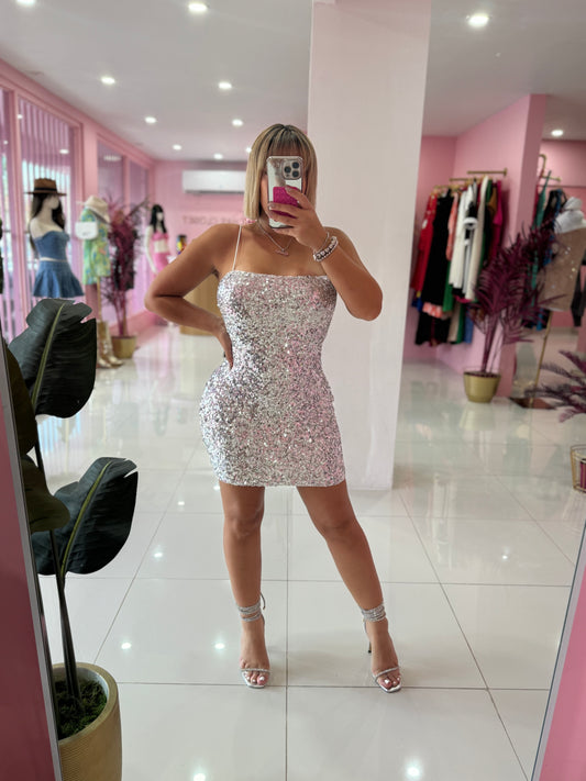 Sequins plateado Dress