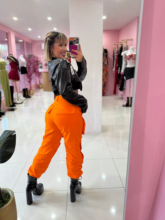 Jogger Naranja Cargo