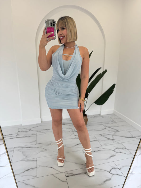 Mesh Halter mini Dress