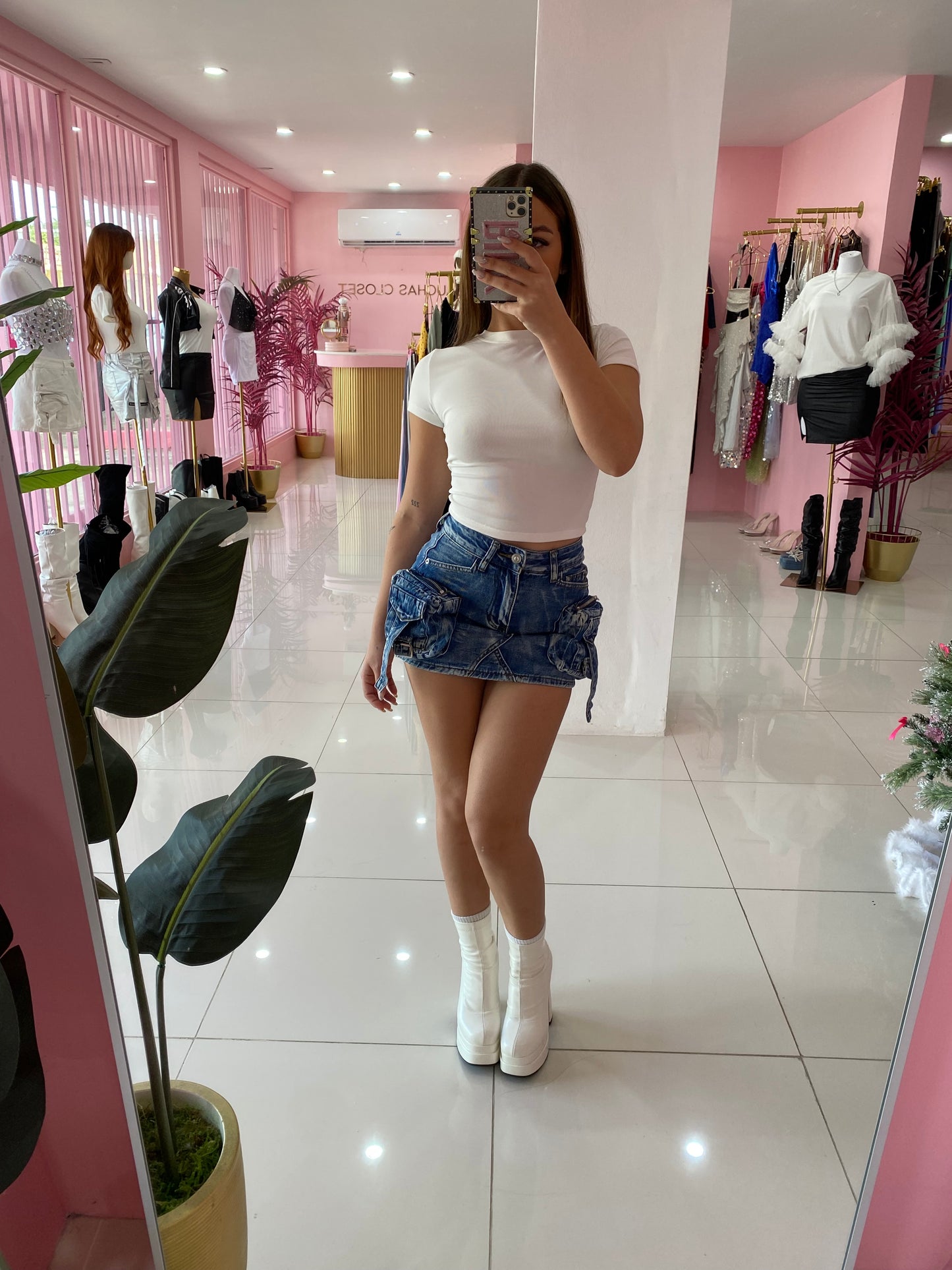Cargo Denim Skort