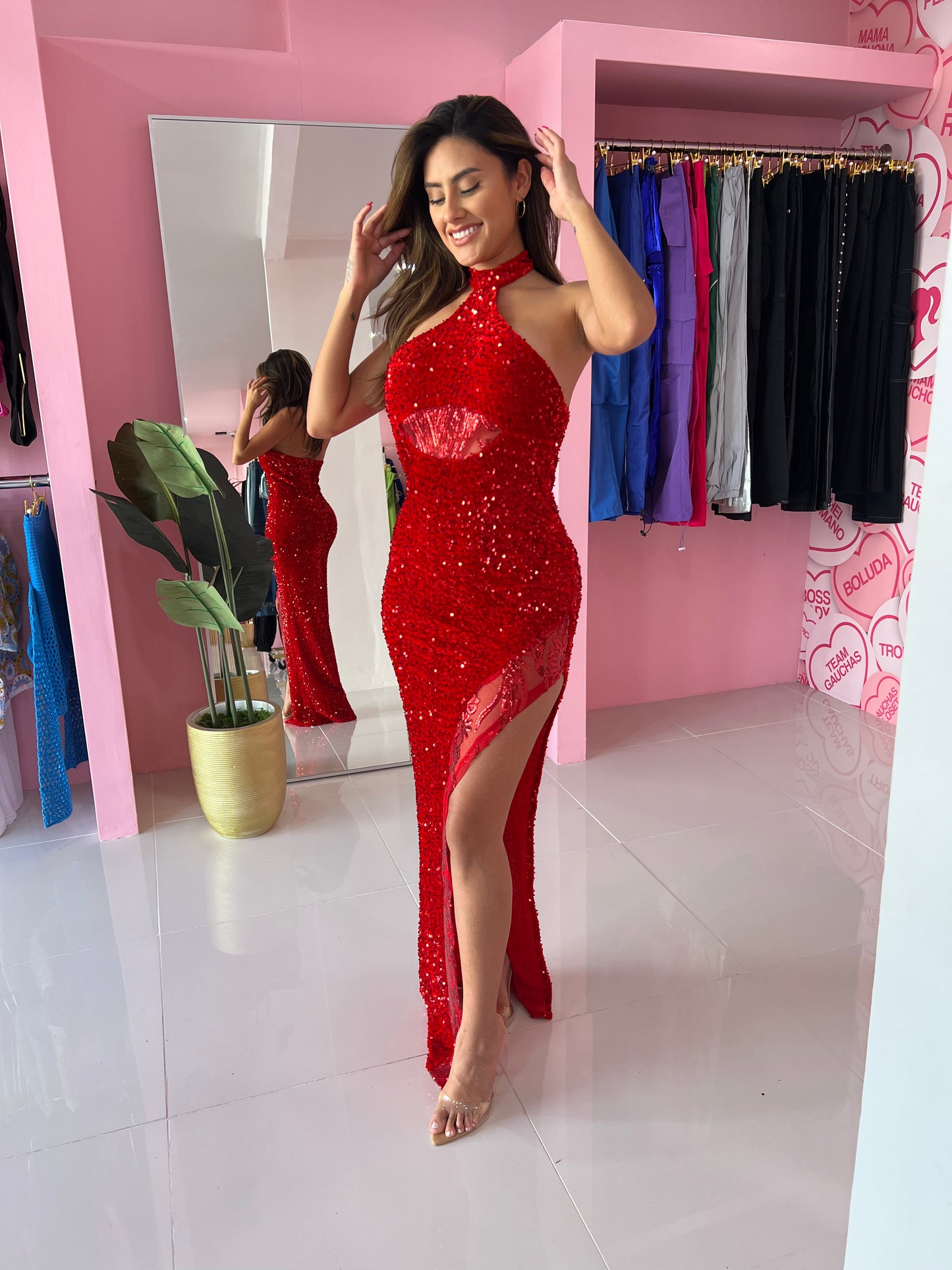 Sexy Lentejuelas Maxi Dress