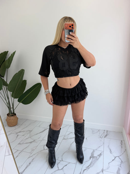 Short coquette encaje