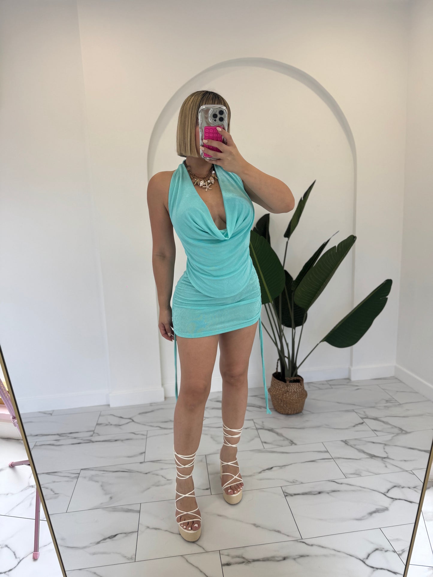 Halter turquesa set