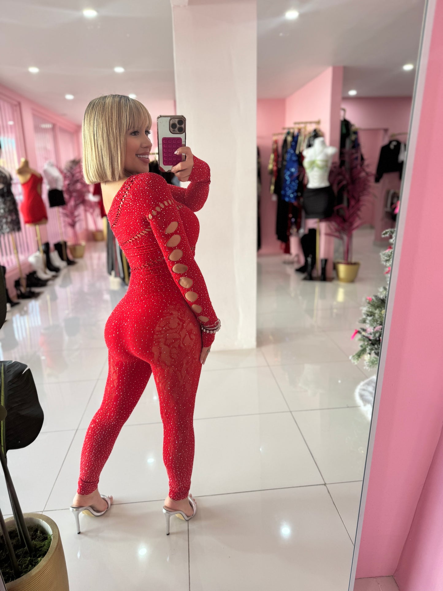 OS Rhinestone Jumpsuit