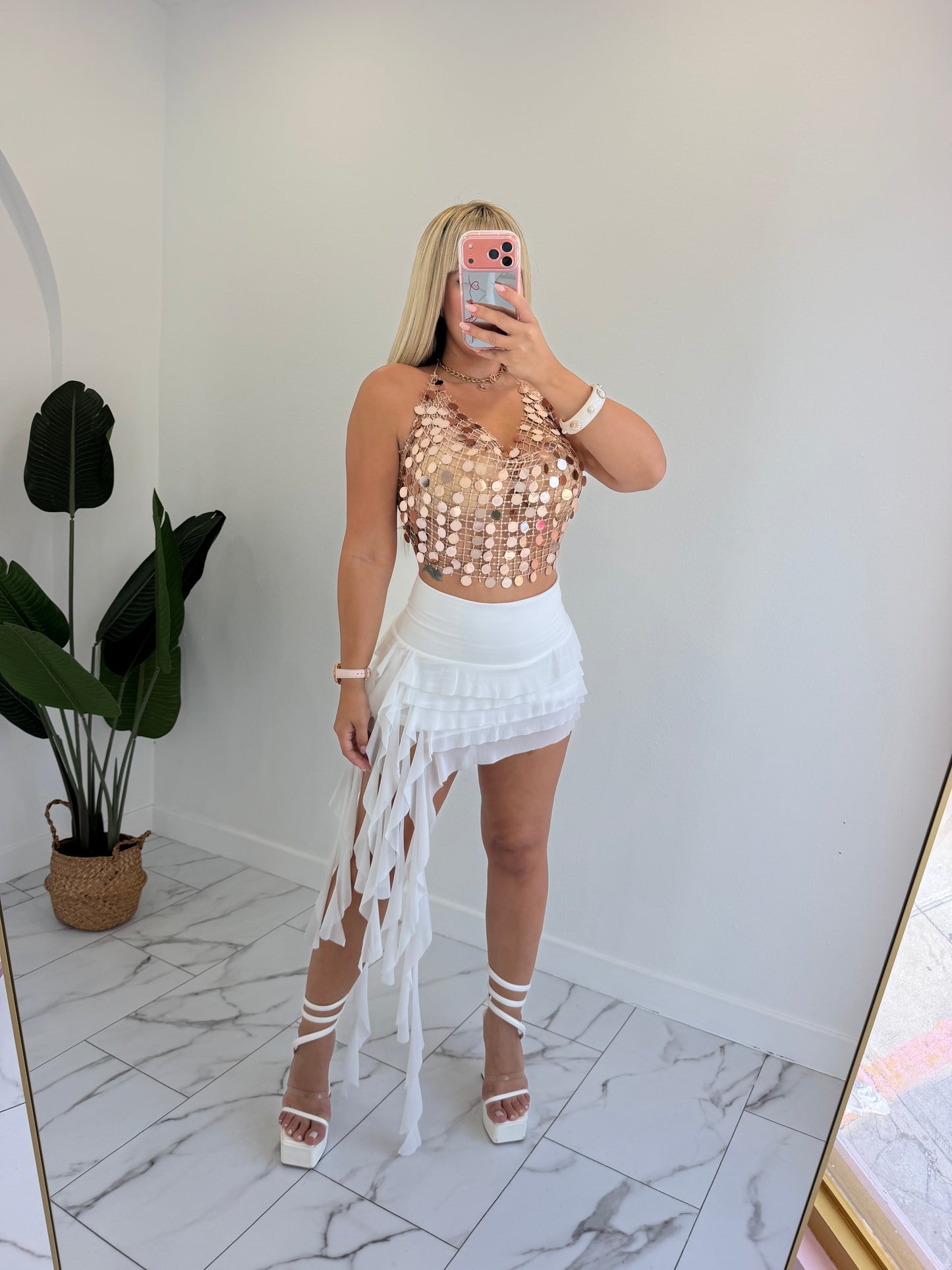 Golden mallita top