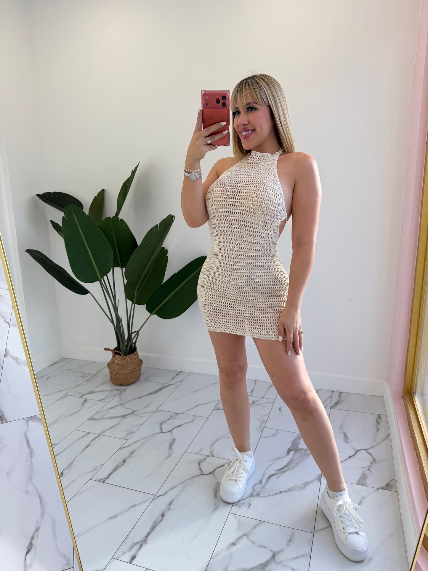 Halter crochet dress