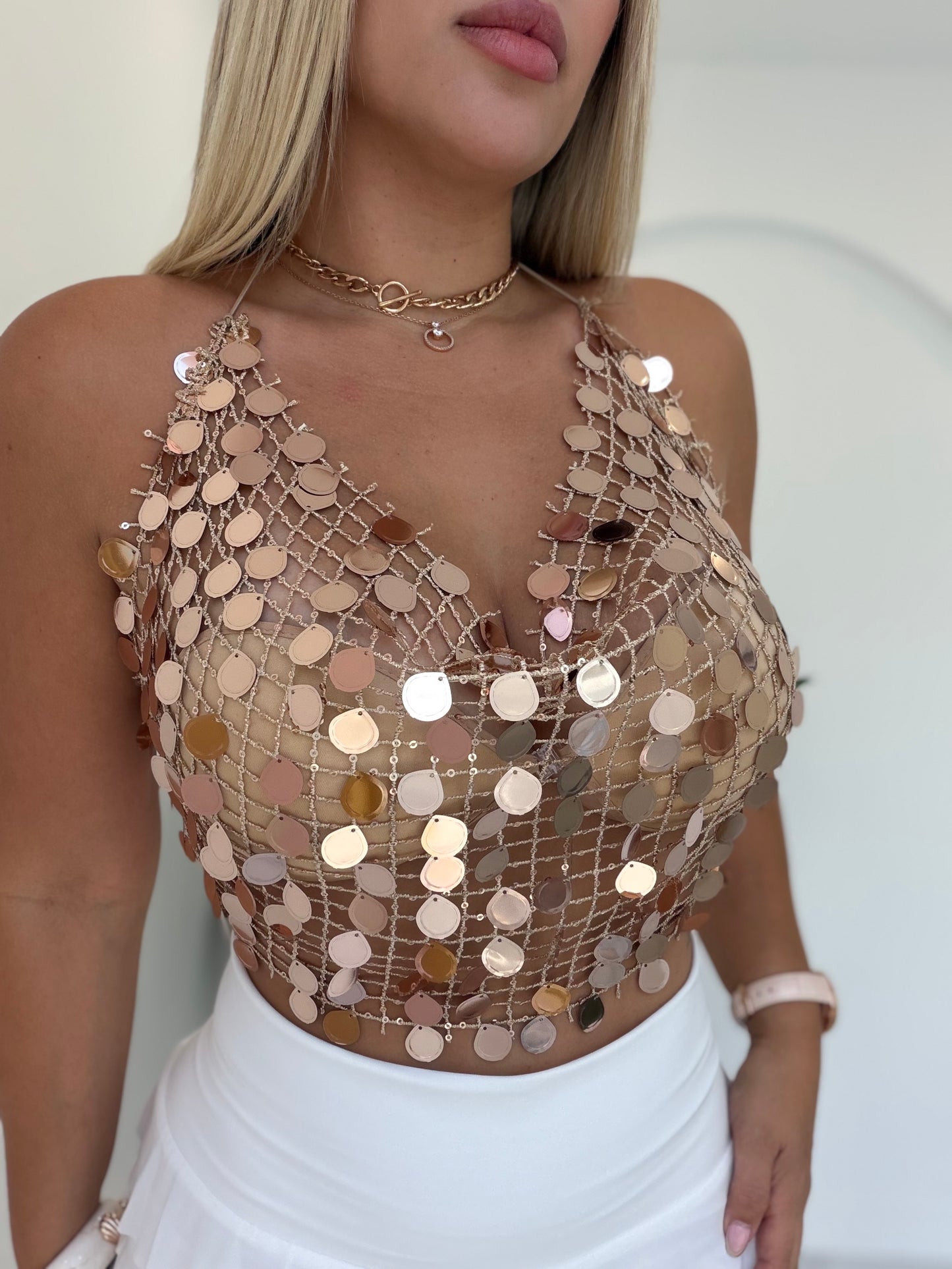 Golden mallita top