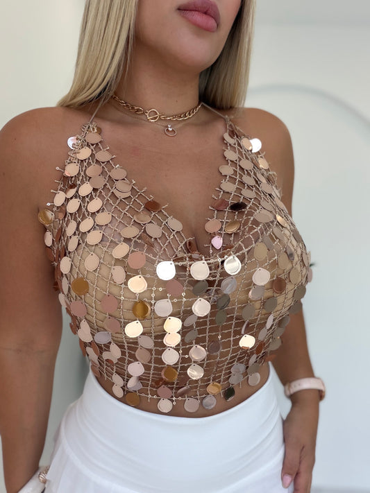 Golden mallita top