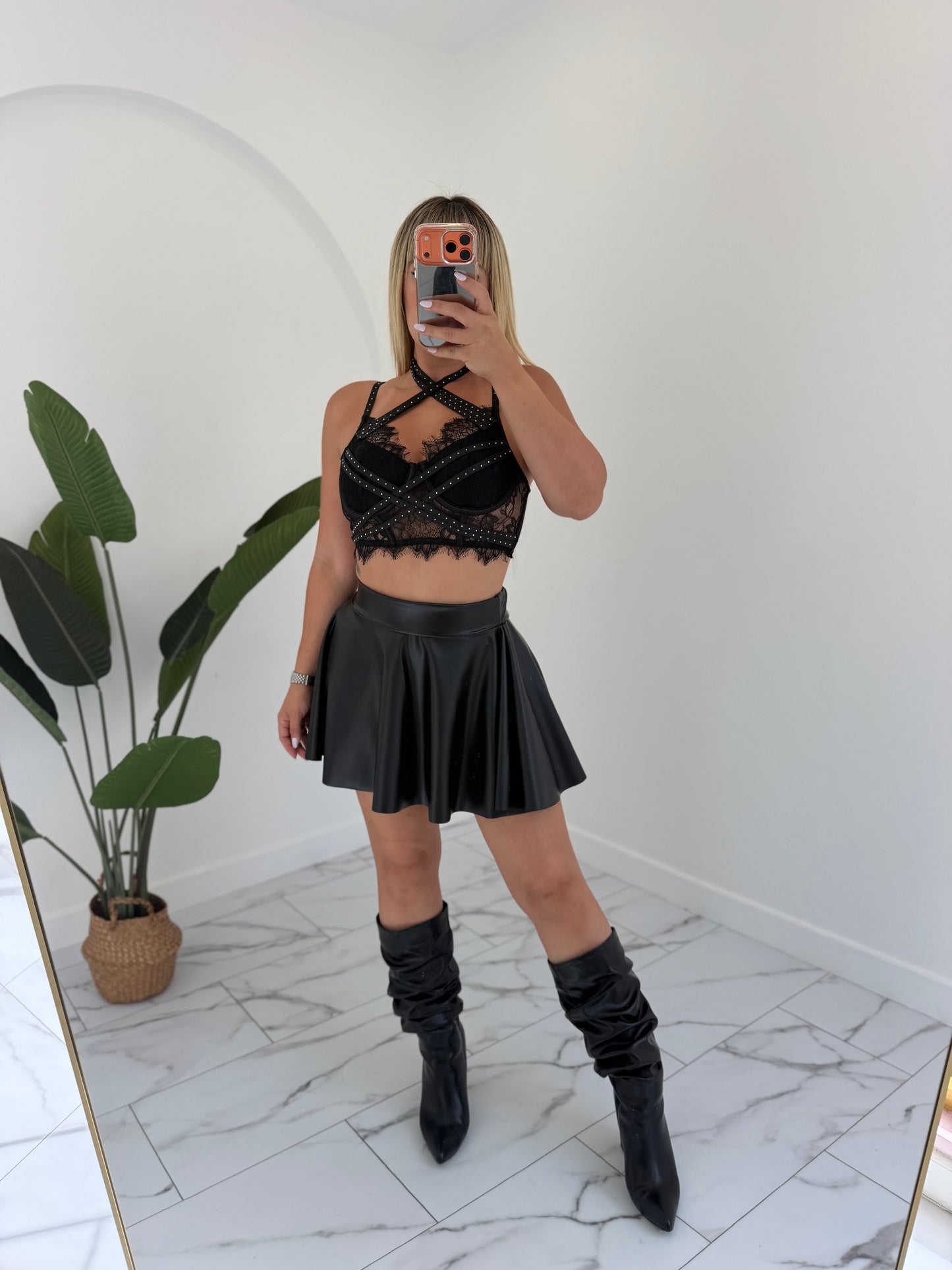 Campana Leather Skirt