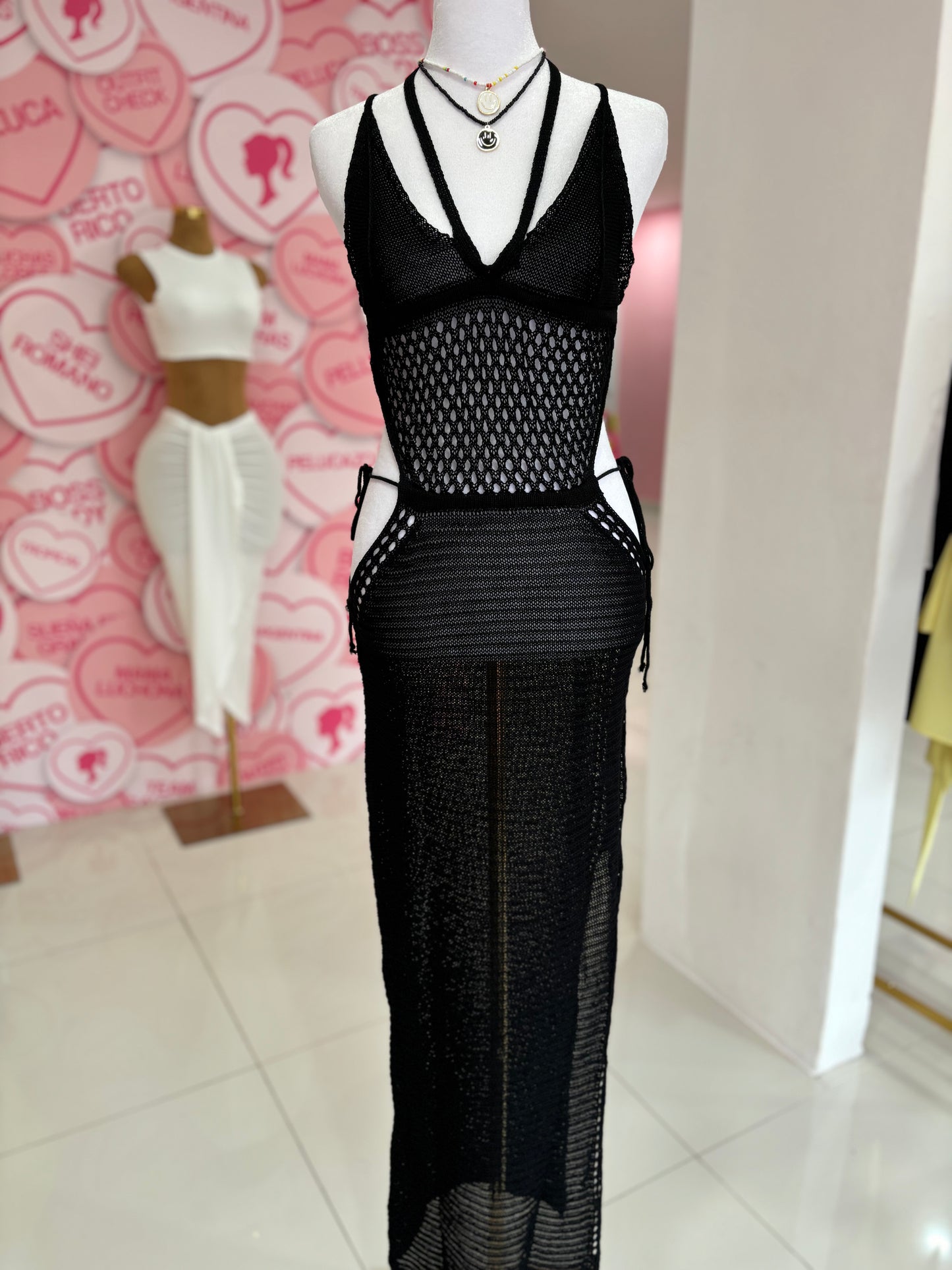 Maxi dress crochet Camel (XL)