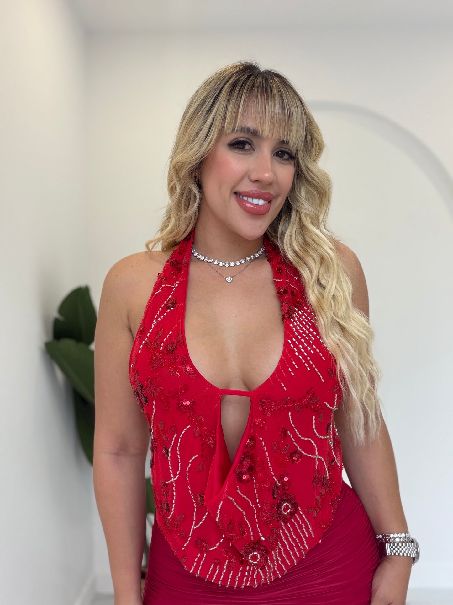 Fancy Sequins Halter top