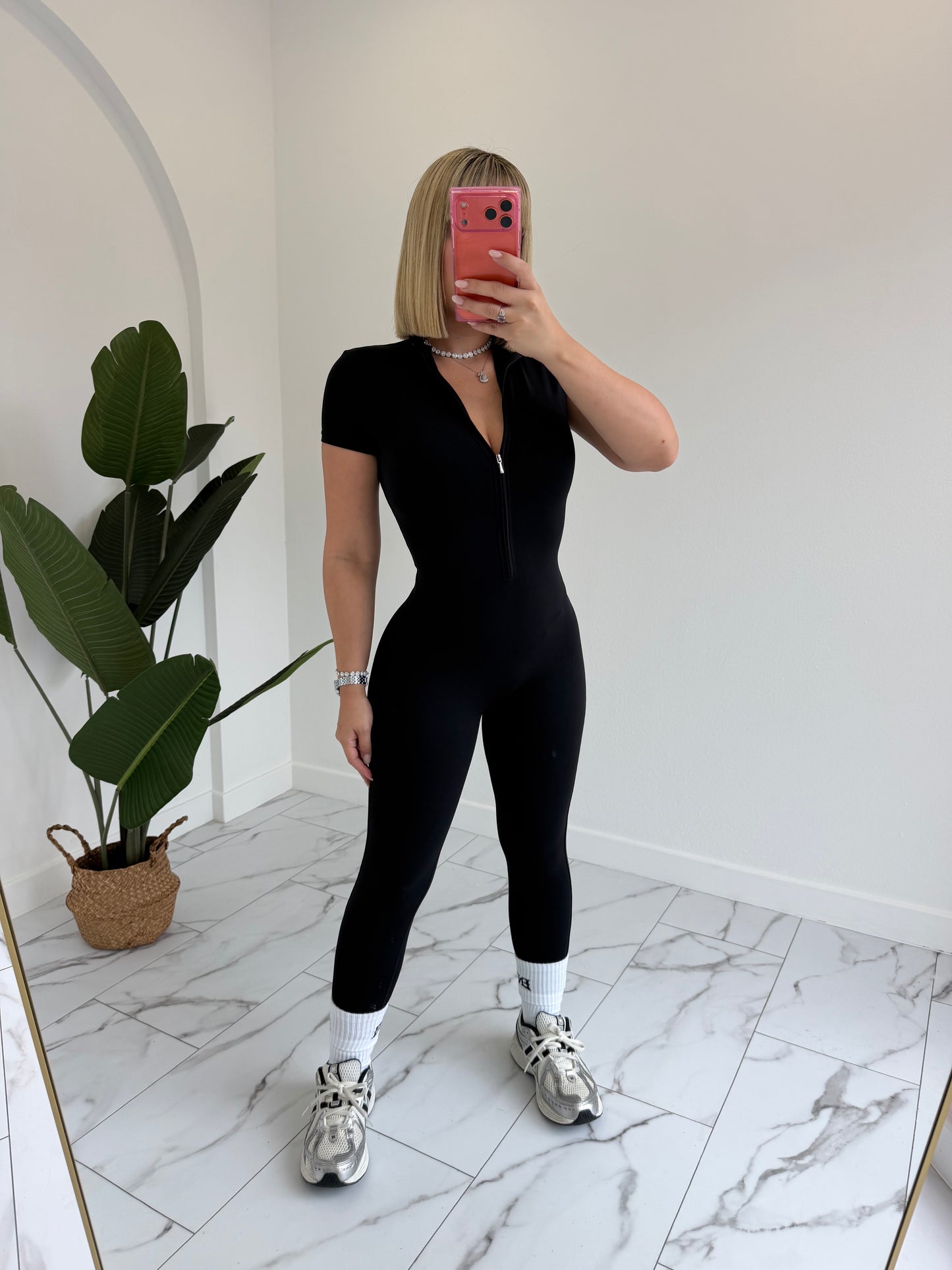 Jumpsuit Tshirt Style Zipper (Spandex) sport