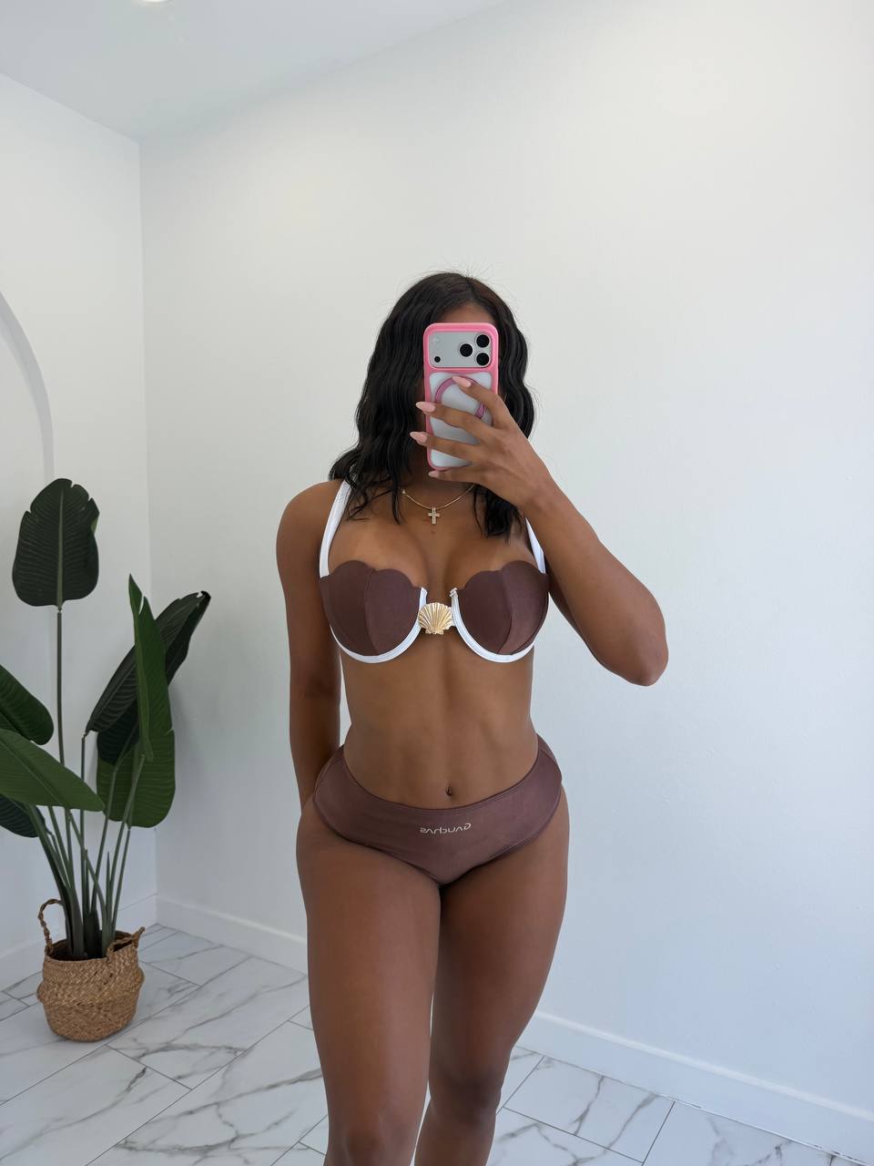 Brown shell bikini