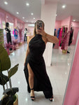 Satin Turtle neck Long dress