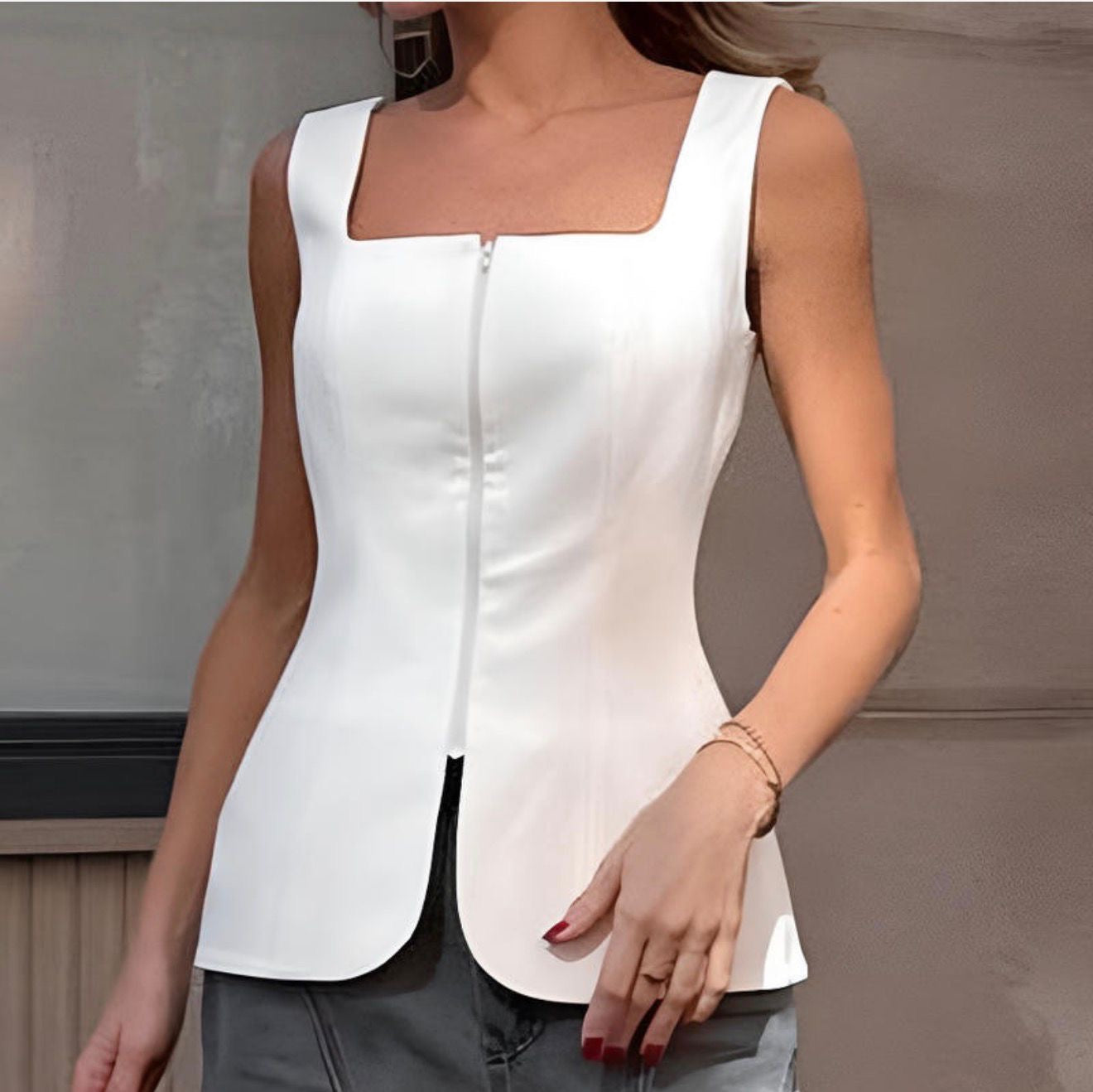 Zipper vest top