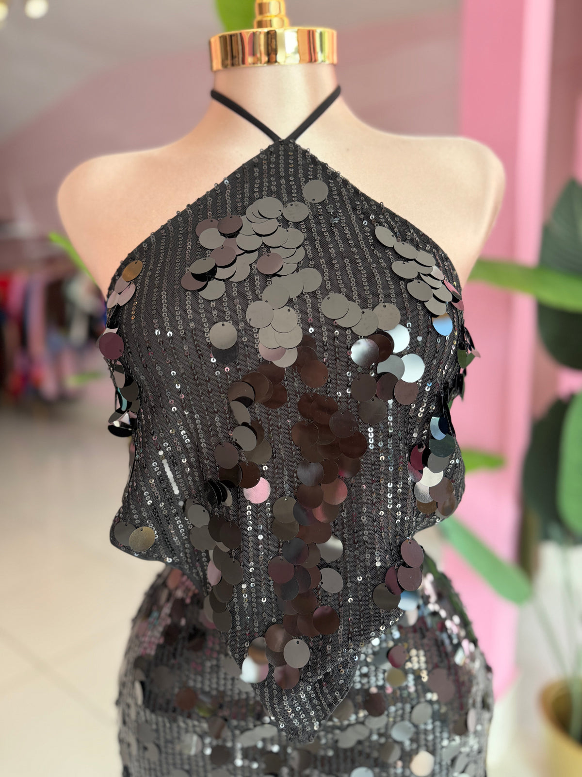 Diamante sequins top