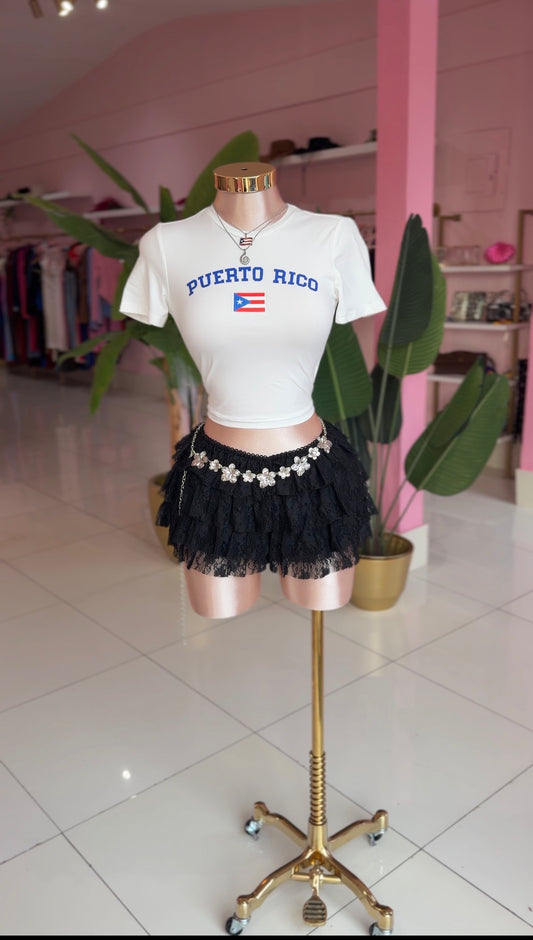 Short coquette encaje