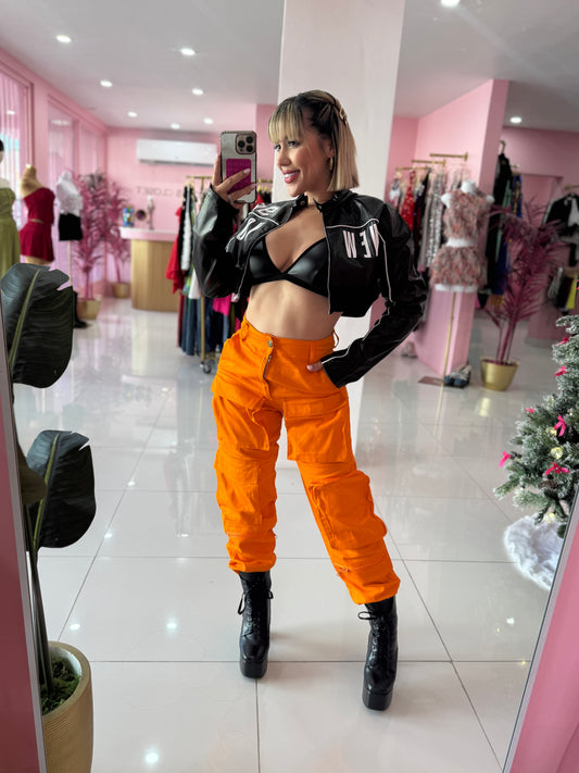 Jogger Naranja Cargo