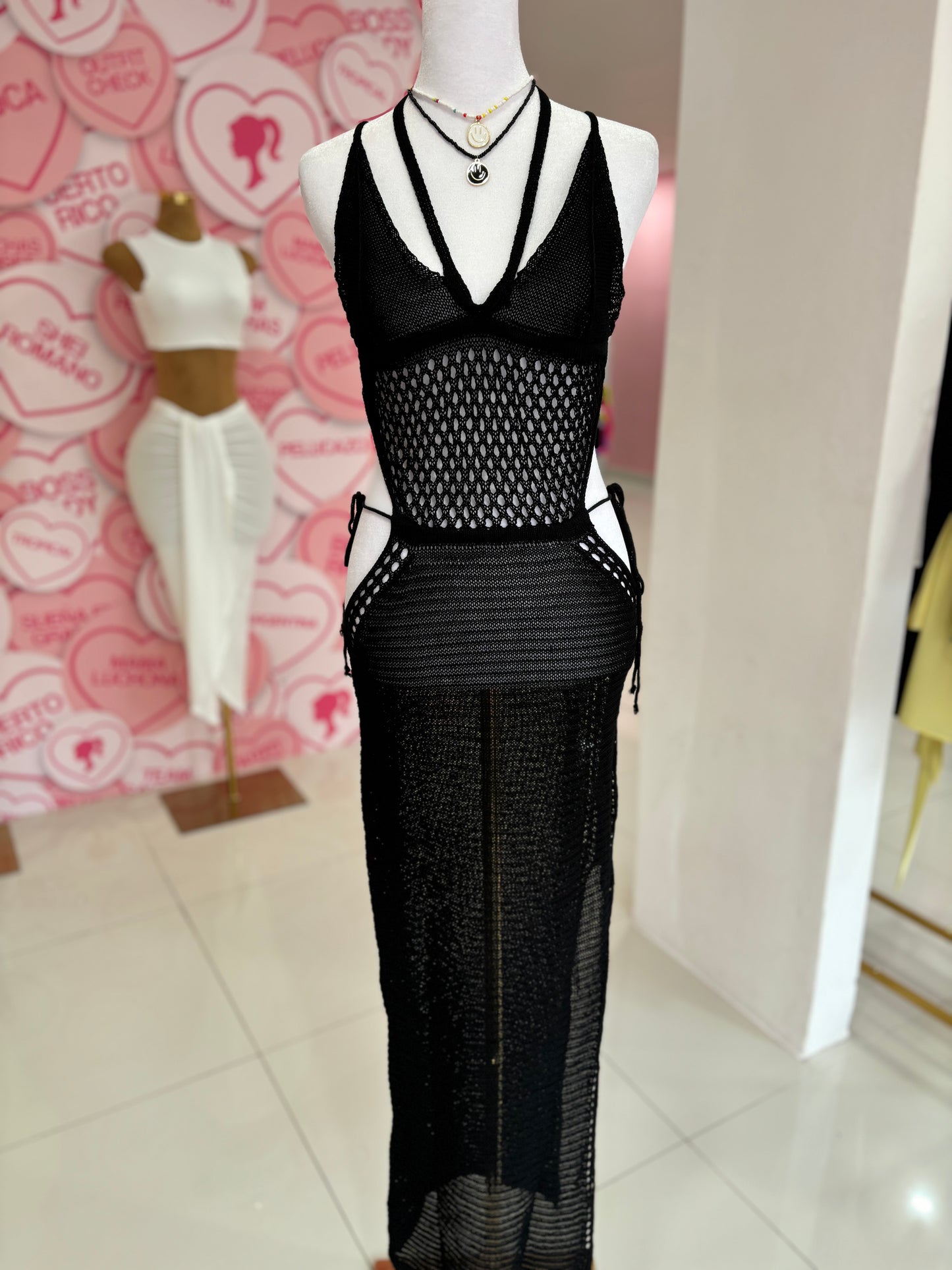 Maxi dress crochet Camel (XL)