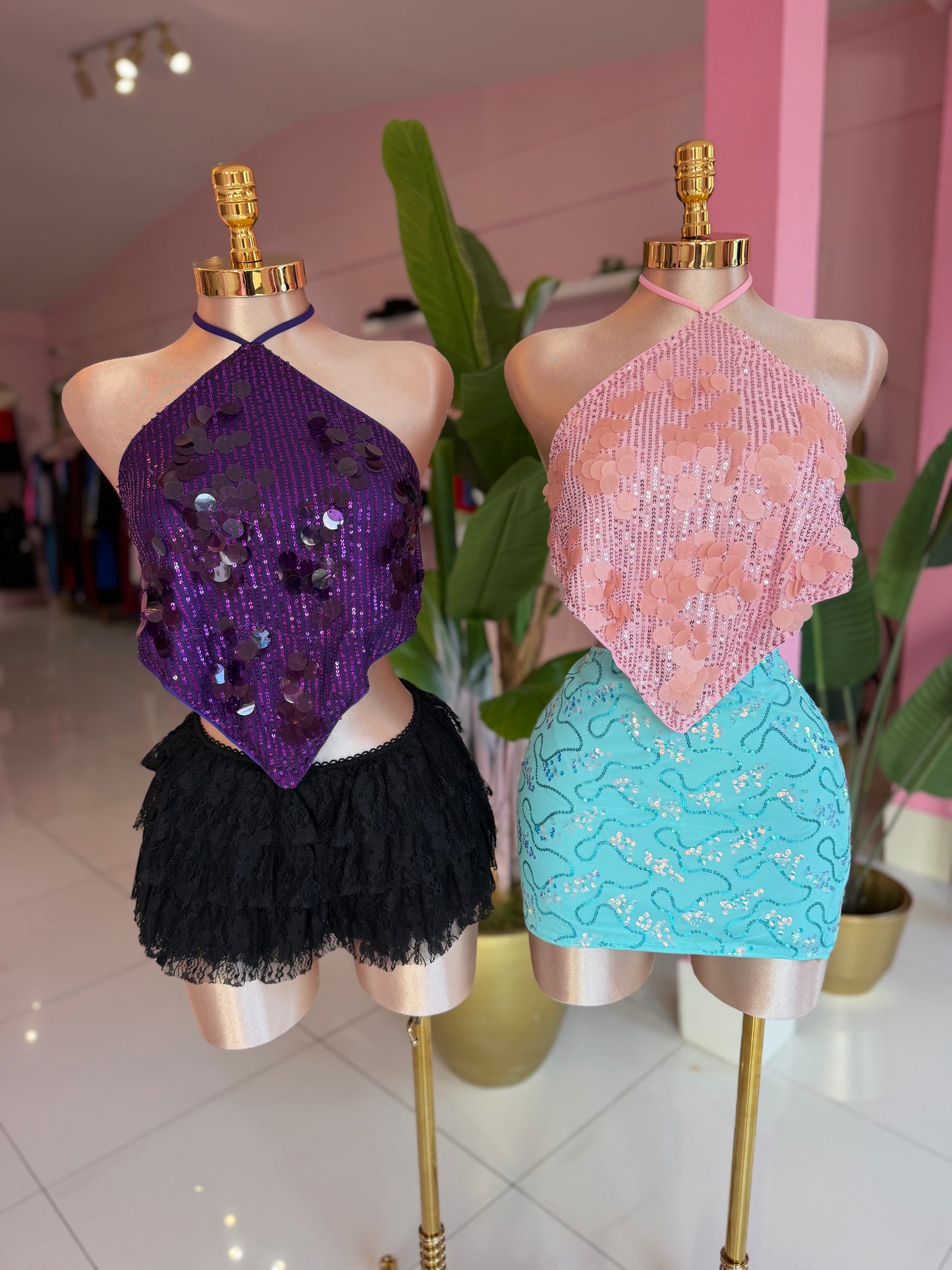Diamante sequins top