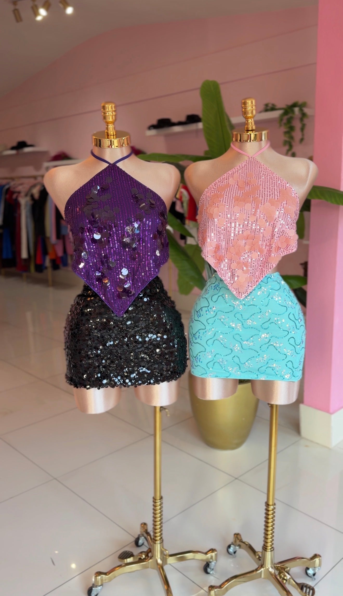 Diamante sequins top
