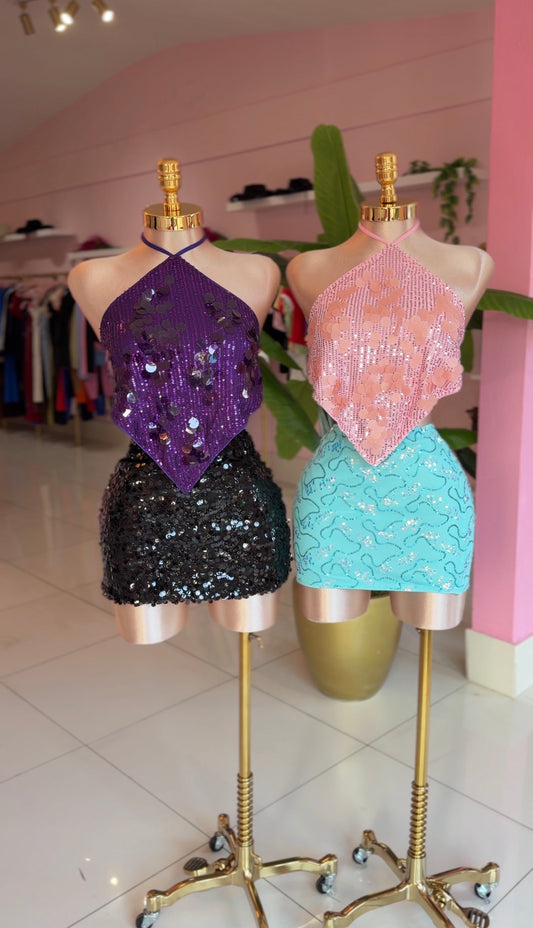 Diamante sequins top