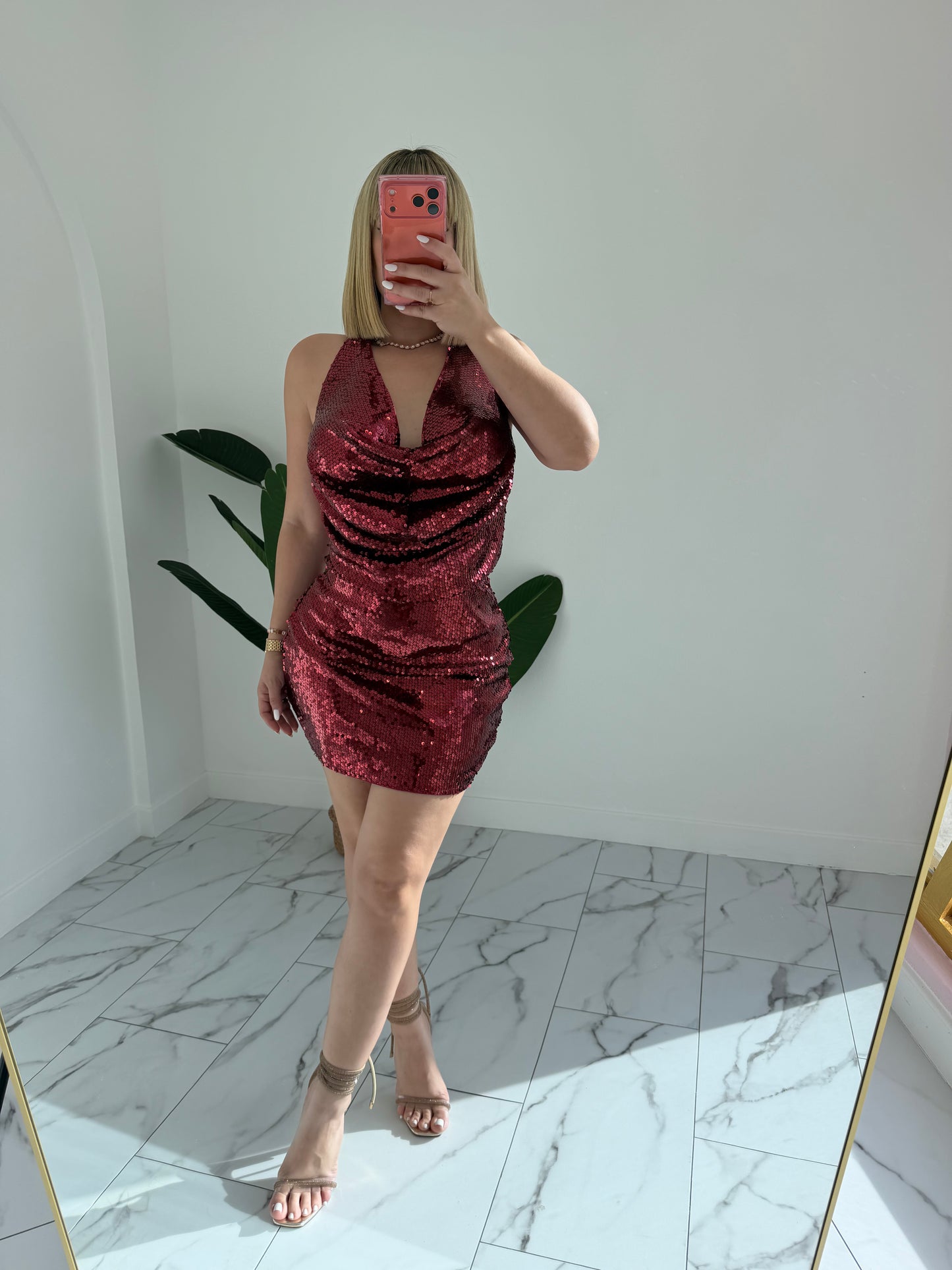 Sequins halter set