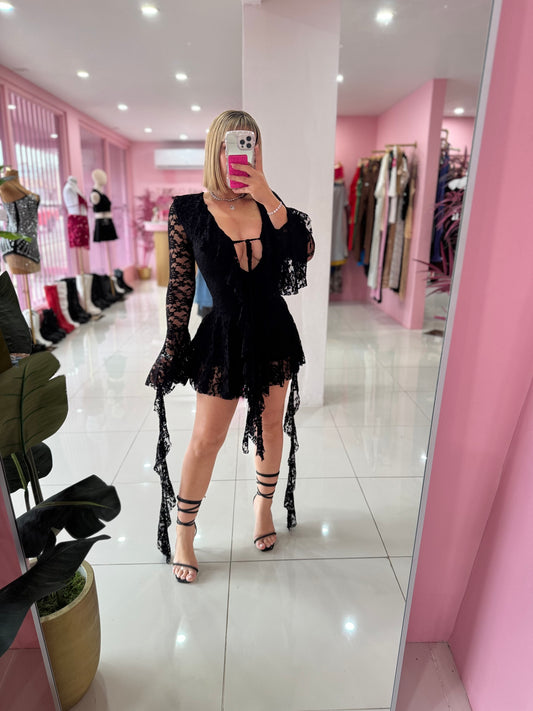 Encaje Fringes Dress