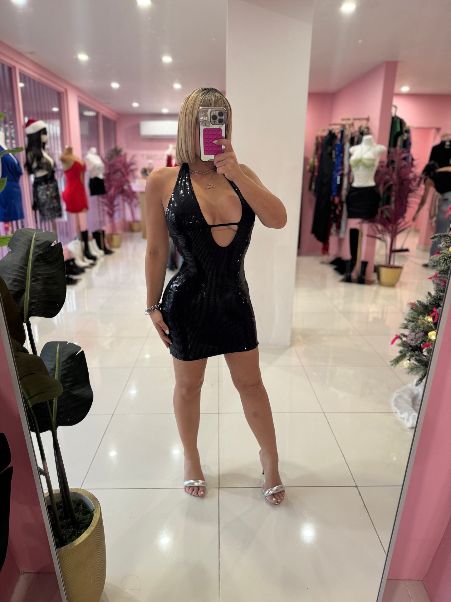 Sequins Black Dress