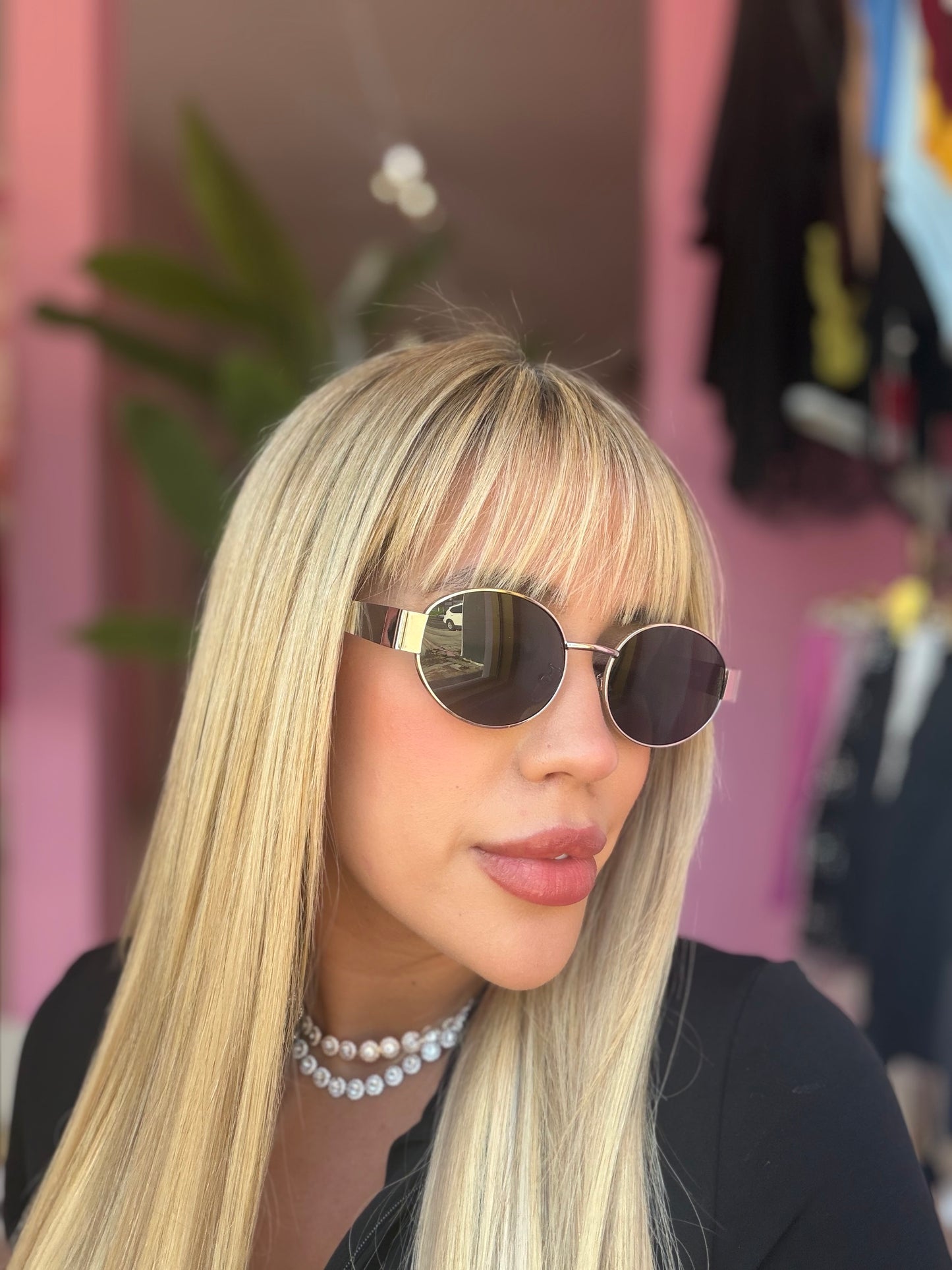 Gafas black ovaladas silver