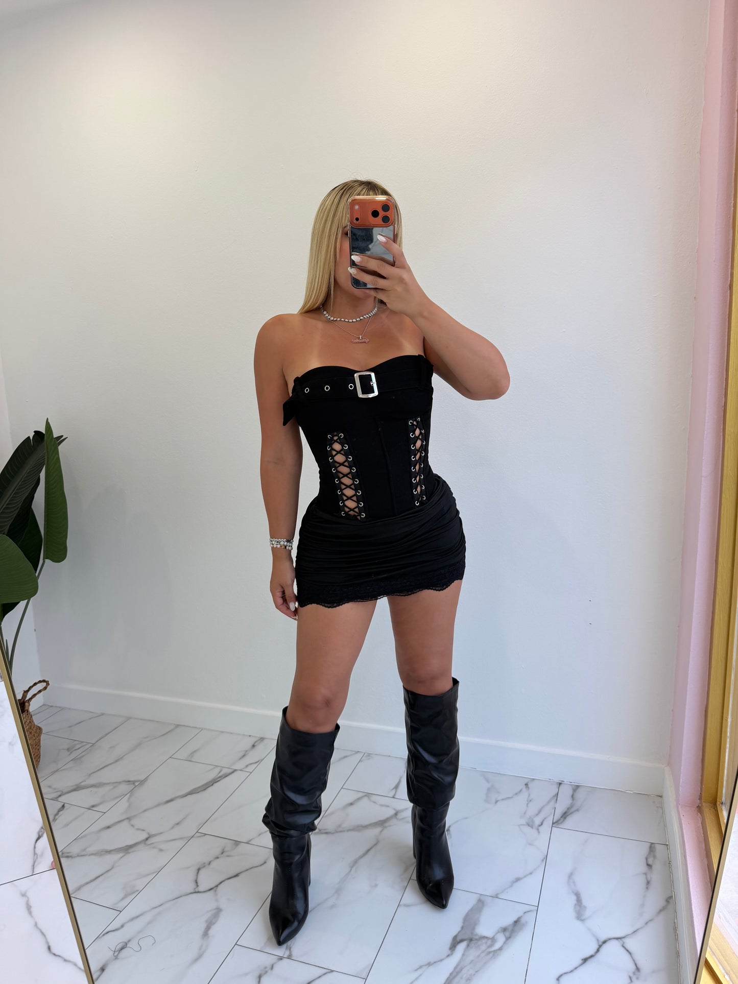 Rocker strapless top