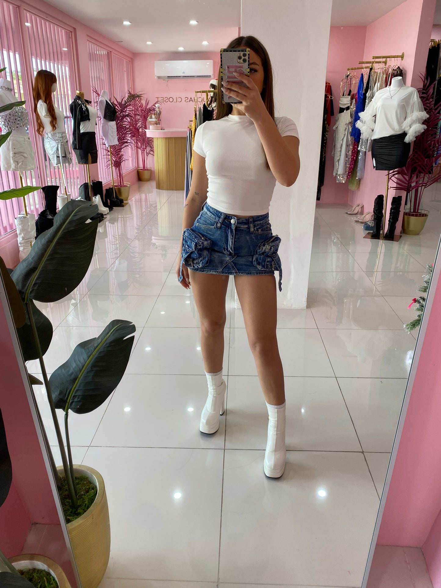 Cargo Denim Skort