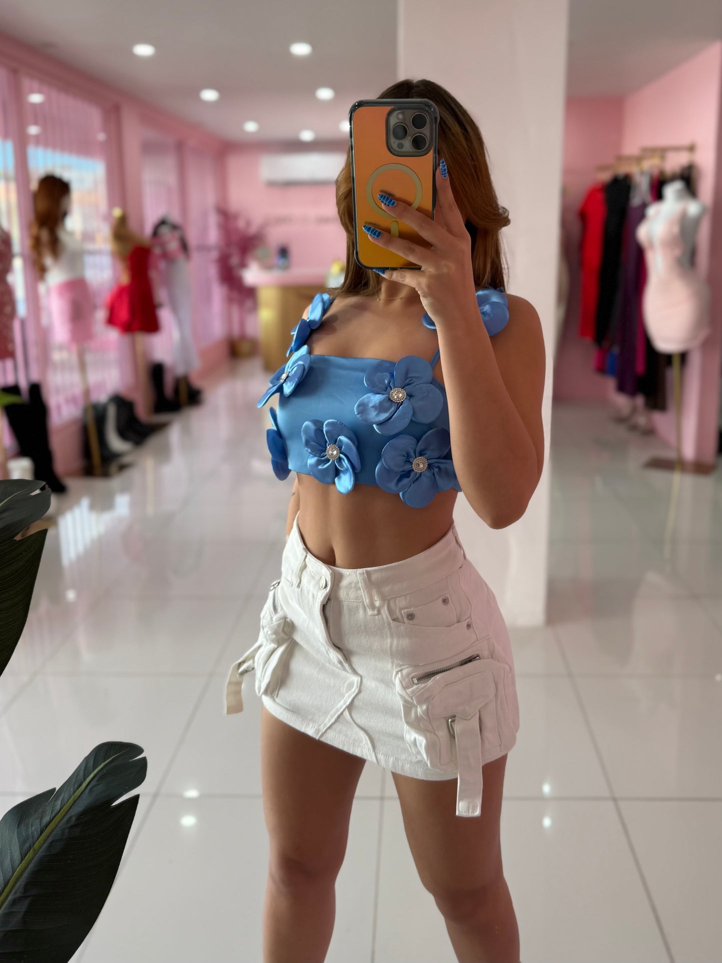 Cargo Denim Skort