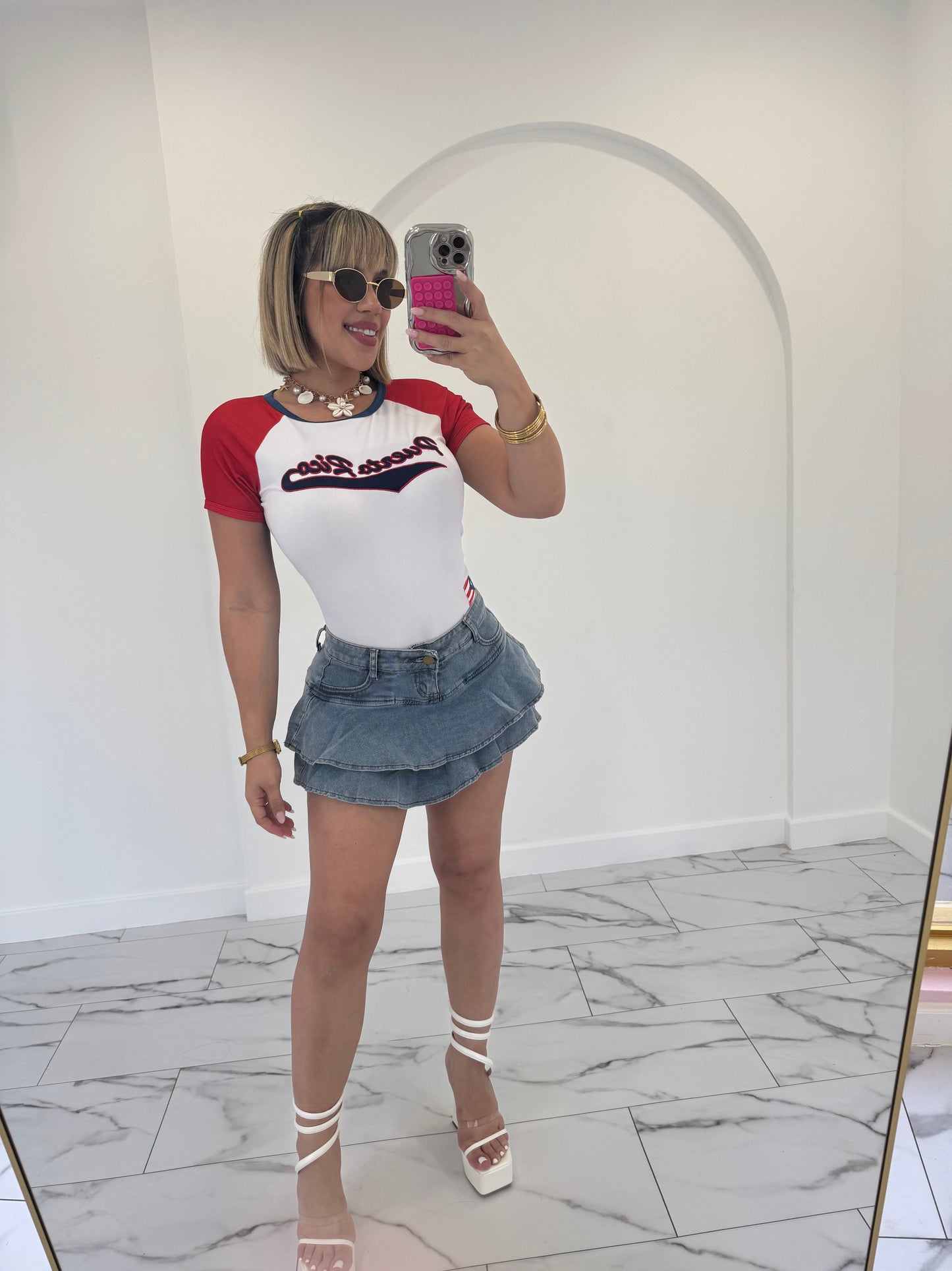 Mini skort denim
